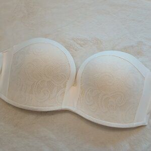 Delimira Womens Gorgeous Great Support Lace Ivory Strapless Bra  🍃🌼🍃